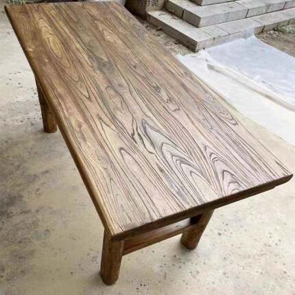 老榆木桌子实木板古复GRF茶茶台长条餐桌家桌用原木桌面吧台长桌