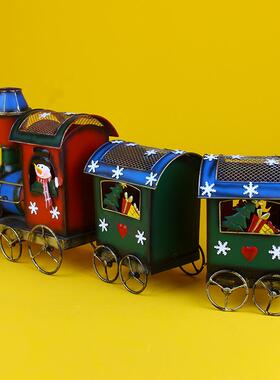 仿真老式蒸汽火HC017车模型艺复怀旧物件铁吧橱酒窗柜收藏装古饰