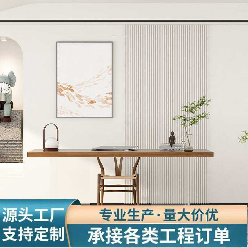 北欧亚克力悬浮桌子简约轻奢书桌电脑桌实木长条办公会议桌工作台