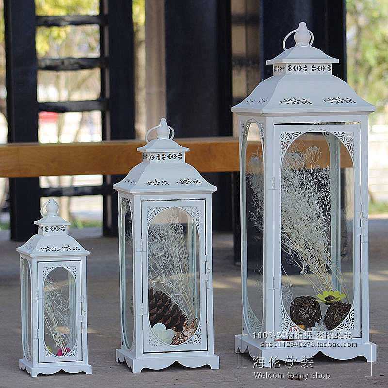 欧式铁艺复古浪漫烛台摆件防风落地风灯蜡烛台婚庆道具路引马灯