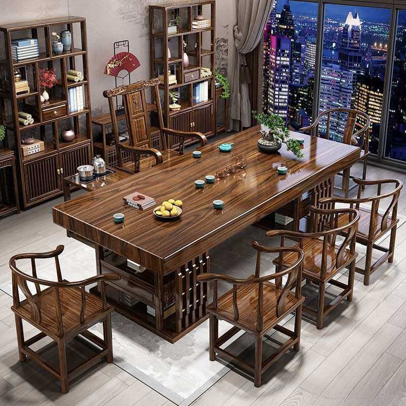 实木大板原木桌椅茶桌组合家用办公泡茶中式茶台办公室茶几一体,电子元器件市场,其它元器件,淘宝优惠券,粉丝福利购,淘宝优惠卷