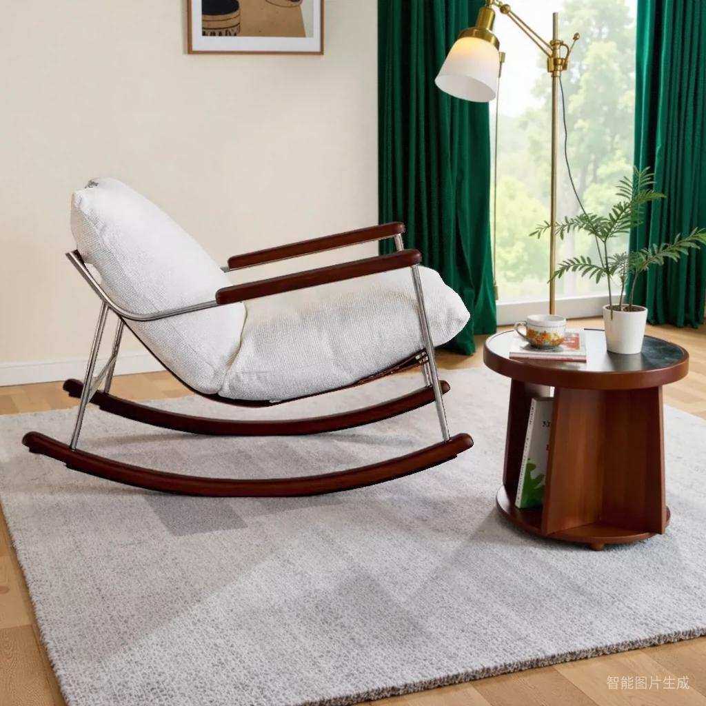 单人菲卡摇椅意式轻奢休闲沙发摇摇椅客厅阳台懒人摇椅沙发