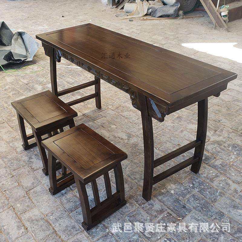 国学桌仿古书法桌书画桌实木国学堂桌椅国学桌椅厂家画案中式学校