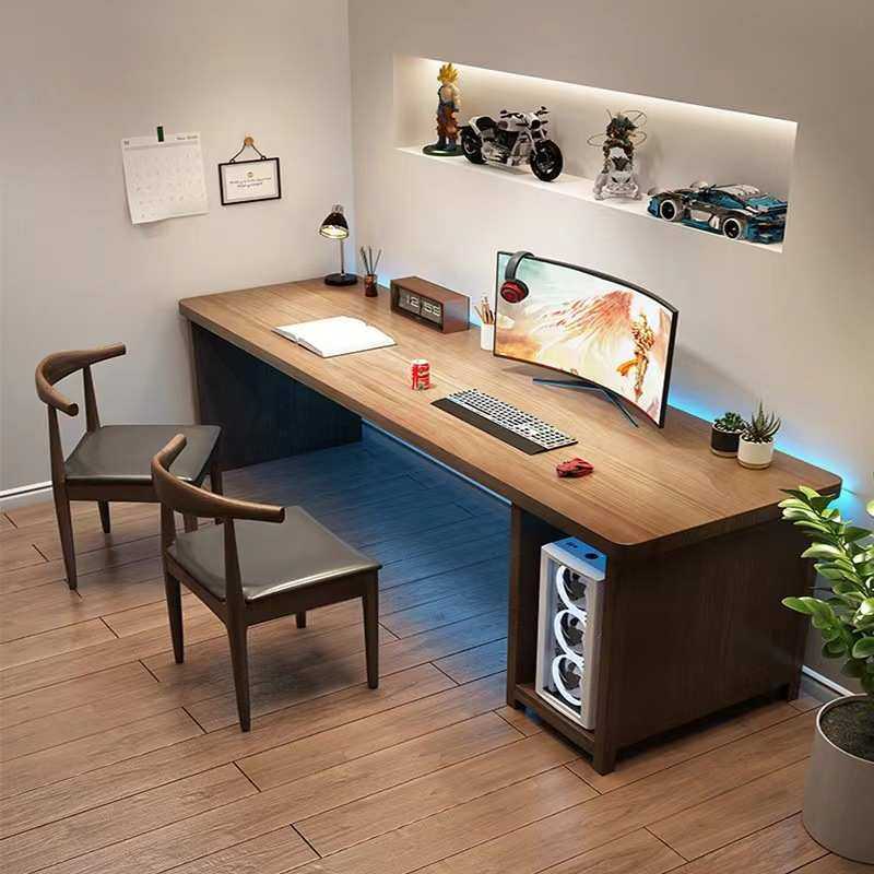 现代简约实木桌电竞电脑桌学生写字台家用书桌办公桌椅组合工作台