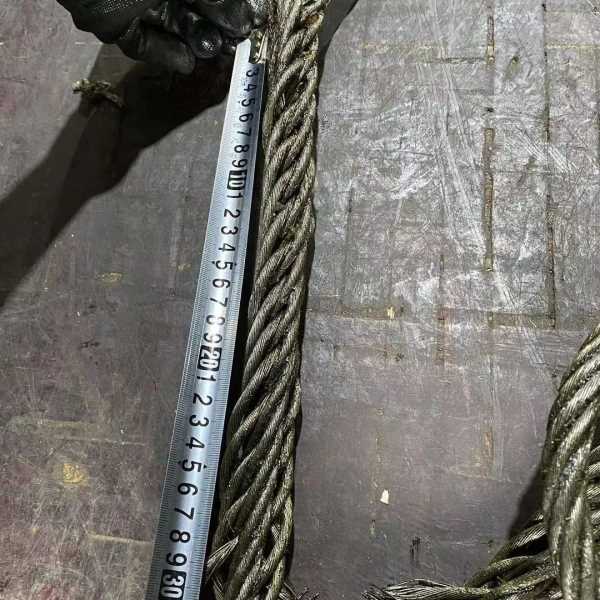 手工编头双扣钢丝绳起重吊装吊车吊索具插编头30公分行车油丝绳