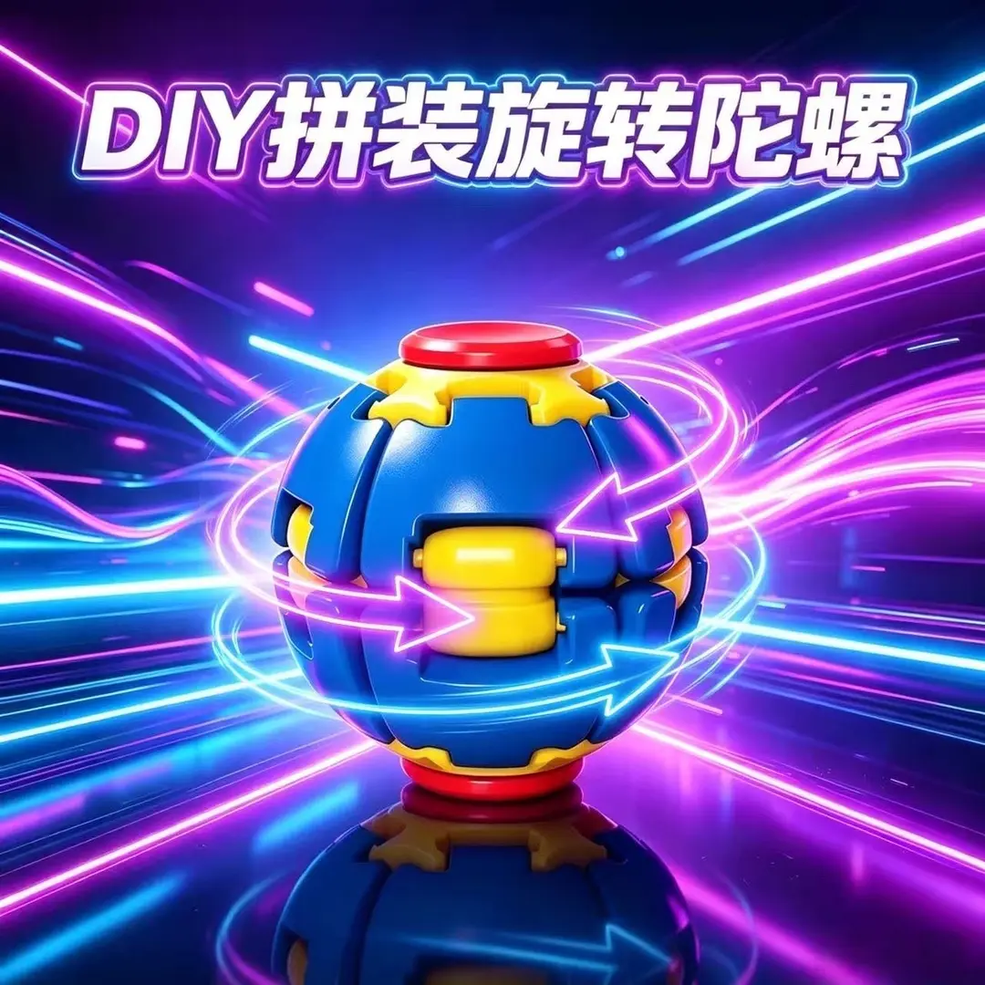 【DIY拼装】旋转陀螺按压旋转减压神器办公室解闷趣味解压球cc