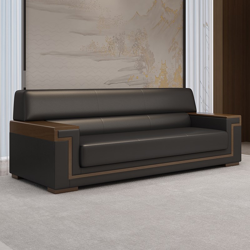 办公室沙发商务接待室会客洽谈酒店大堂休息区三人位沙发茶几组合