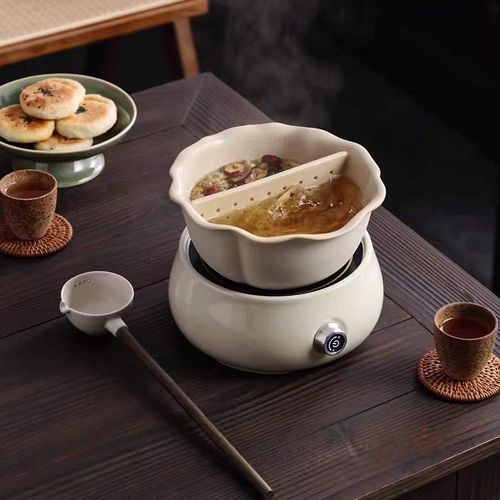 陶瓷煮茶器围炉煮茶罐罐煮茶水果花茶煮茶碗电R陶炉煮茶炉茶勺套
