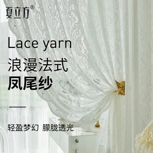 夏立方定制窗帘卧室客厅浪漫法y式 纱帘蕾丝亲肤透光不透人网红布