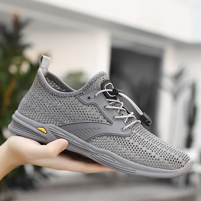 男鞋网面鞋2024夏季新款潮男士休闲飞织跑步鞋夏天透气软底运动鞋