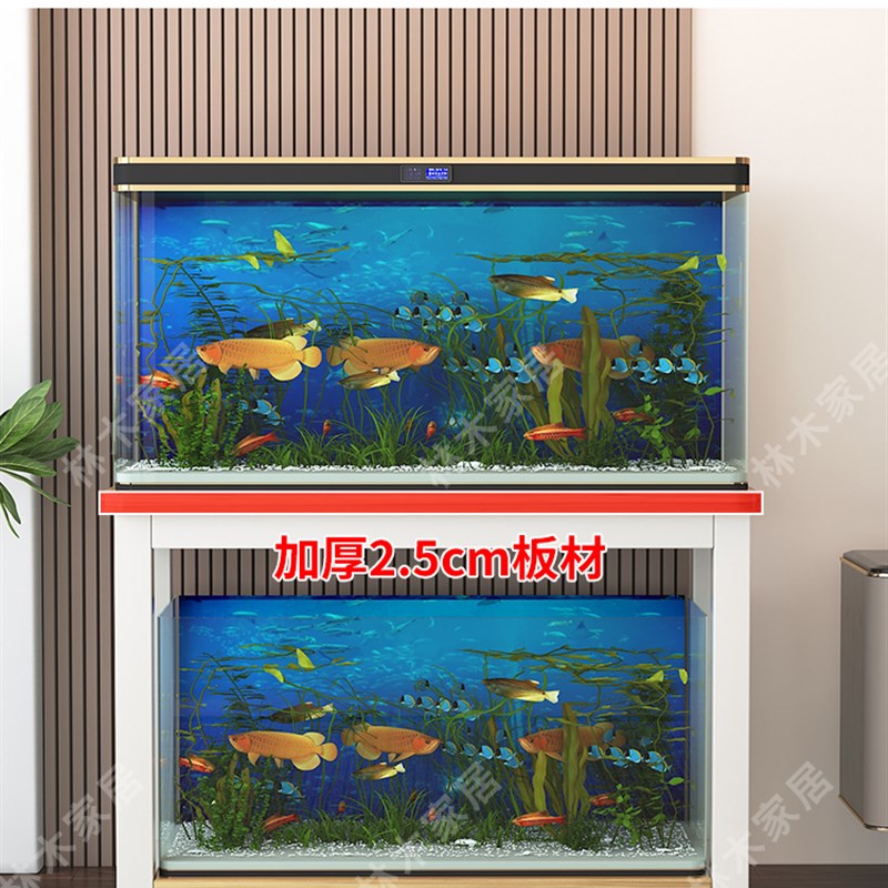 简约钢木组缸鱼缸底座客厅水族馆鱼缸底架底柜金属承重多层鱼缸架