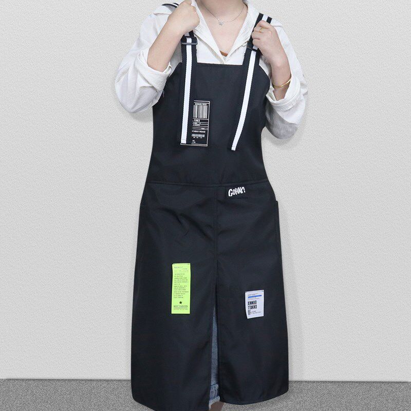 韩式围裙防水定制宠物店洗车行z背带工作服理发店男女时尚加长围