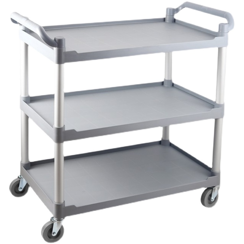 酒店收餐车三层推车撤餐车收碗车带垃圾桶多功能塑料餐厅饭店商用