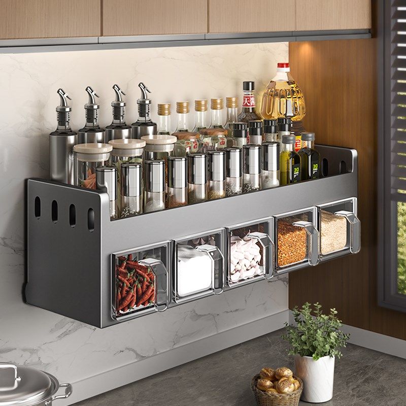 厨房调料品置物架多功能调味料挂壁调料盒家用厨房高端新款免打孔,厨房/烹饪用具,厨房置物架/置物柜/角架,淘宝优惠券,粉丝福利购,淘宝优惠卷