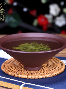 宜兴紫砂品茗杯 段泥紫泥大斗笠杯主J人杯单杯功夫茶杯个人家用