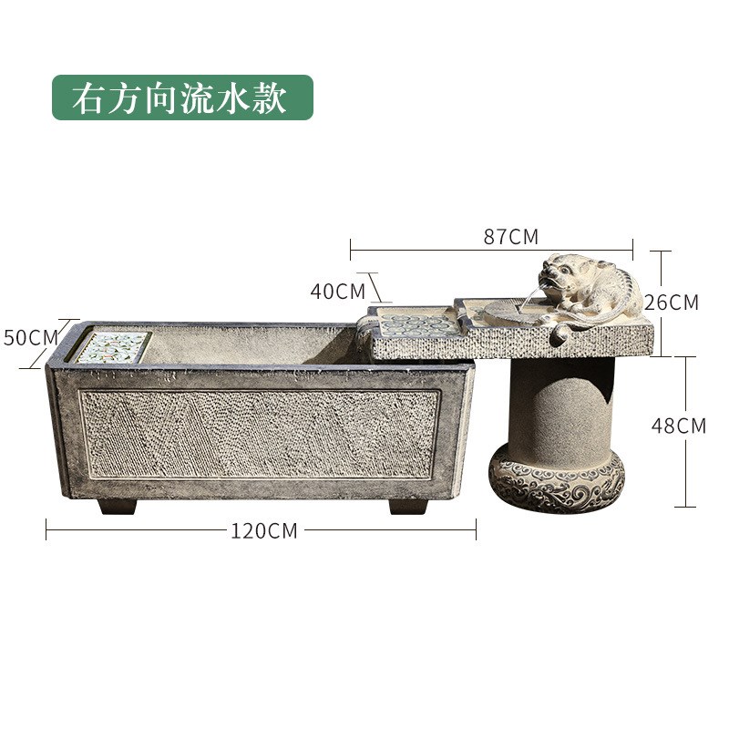 大型假山流水喷泉落地水景庭院客厅貔貅瑞兽饰品鱼缸开业送礼摆件