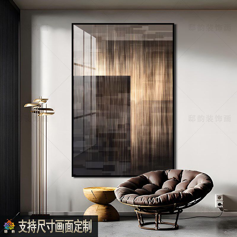 现代极简黑白抽象装o饰画客厅沙发背景墙壁画过道阳台餐厅单幅挂