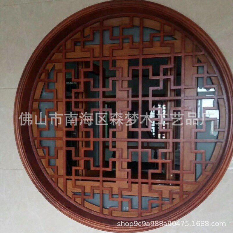 实木屏风背景墙木格中式镂空木雕屏风花窗隔断仿古门窗实木花格榫