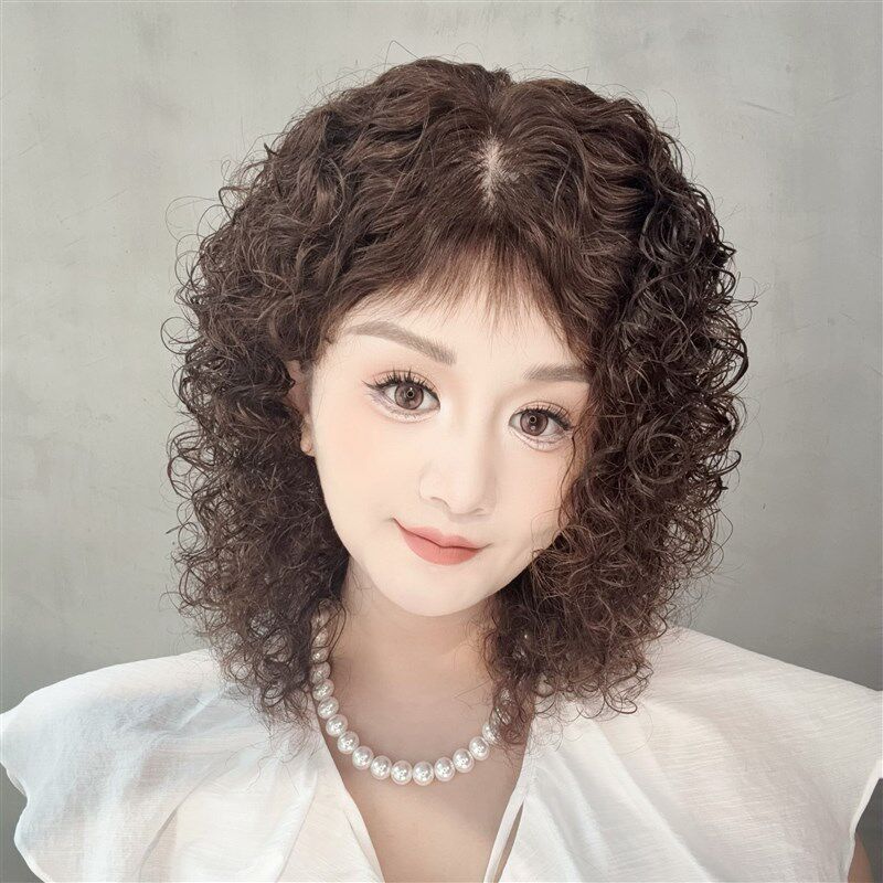 假发女长卷发大卷全真发头套自然轻薄K透气盖白发逼真减龄时尚