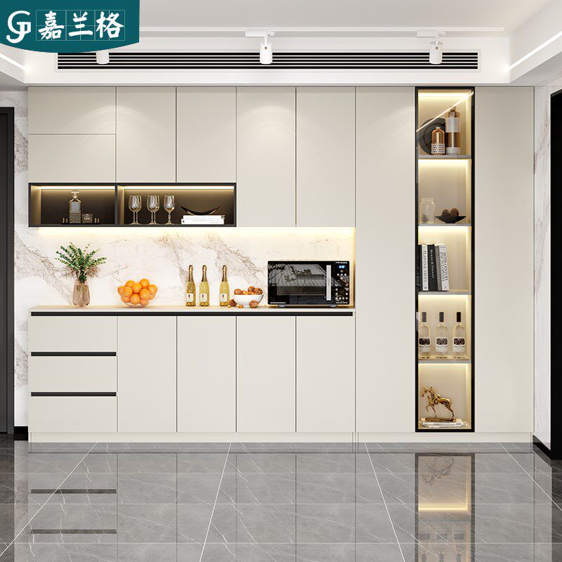 整体酒柜餐边柜一体靠墙高柜现代简约家用橱柜餐厅Q收纳柜子9G121