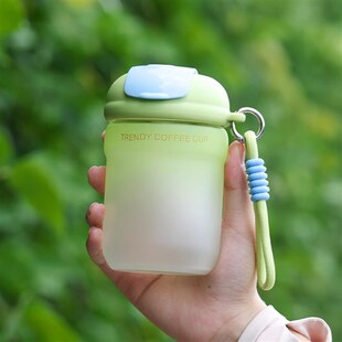 2025新款女士专用防摔迷你w小水杯玻璃杯带盖外出便携茶杯随身杯