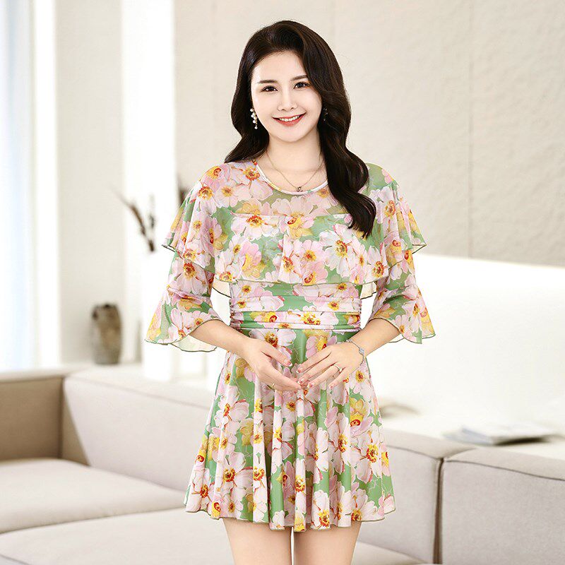 泳衣女款保守高级感大码遮肚分体z裙式泡温泉2025新款夏季妈妈泳