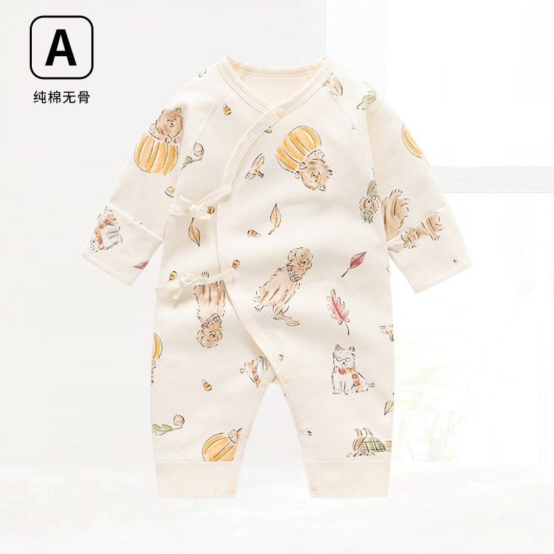 新生儿纯棉a类服装秋季婴儿连体衣系绳无骨蝴蝶绑带哈衣,女装/女士精品,真丝上装,淘宝优惠券,粉丝福利购,淘宝优惠卷