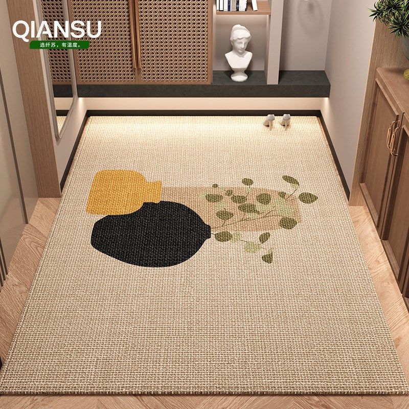 高级入户门地垫亚麻门垫门口地毯耐脏防滑脚垫新款门外简约可裁剪,居家布艺,入户地垫,淘宝优惠券,粉丝福利购,淘宝优惠卷
