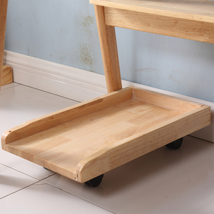 纯实木主a机架电脑可移动带轮子主机托架机箱滑轮机架台式架置物