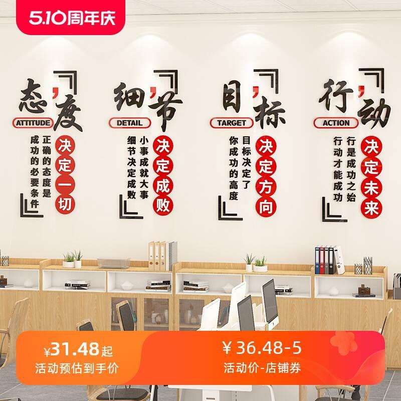 办公室背景墙面装饰氛围布置团队激励志标语墙贴纸公司企业文化墙