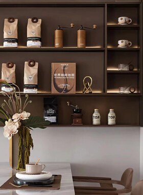 北欧现代样板间餐厅边柜手磨咖啡主题咖啡豆杯子饰品摆件