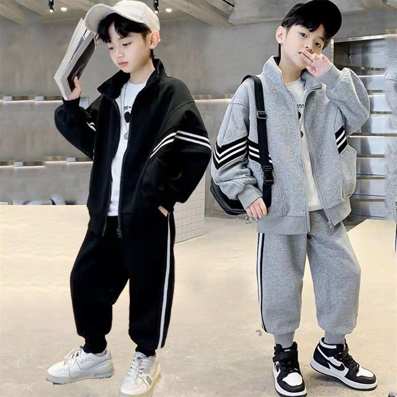 童装男童春款运动套装棒球服2023新款春夏儿童男孩炸街潮童装全棉图片