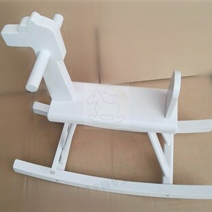 宝宝宴玩具实木制装饰木摇摇马2椅4周3岁儿童房摆件摄影道具可玩