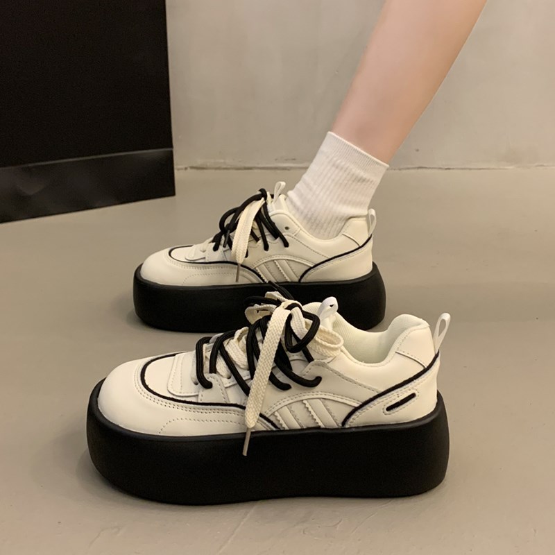 厚底小白鞋增高板鞋女2025秋冬季新款爆款超火百搭休闲运动老爹鞋
