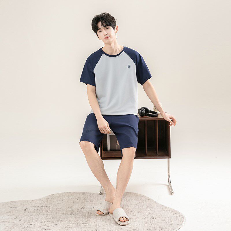 【凉感型】2025新款睡衣男款夏季纯棉短袖家居服套装薄款运动休闲