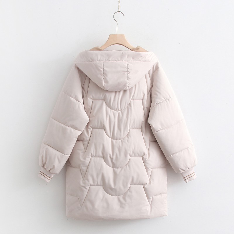 棉衣女2021新款少女秋冬装初中高中学生韩版宽松连帽加厚羽绒棉服