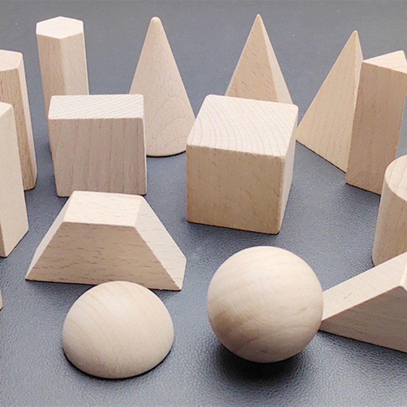 榉木几何形状圆柱长方体正方体梯形球三角形圆锥三棱锥四棱锥积木
