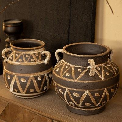 文艺复古粗陶花器诧寂陶罐土陶干花瓶手作茶室民宿样板间摆件装饰,家居饰品,花瓶,淘宝优惠券,粉丝福利购,淘宝优惠卷