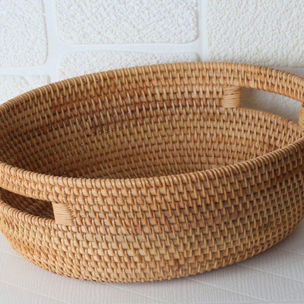 越南秋藤编大果篮收纳筐子脏衣筐果篓菜篮椭圆形带把手纯手工,收纳整理,脏衣篮,淘宝优惠券,粉丝福利购,淘宝优惠卷