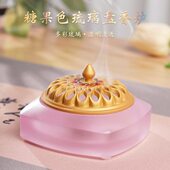 普云中式 盘香炉家用室内篆香线香塔香炉糖果色系多彩琉璃香炉