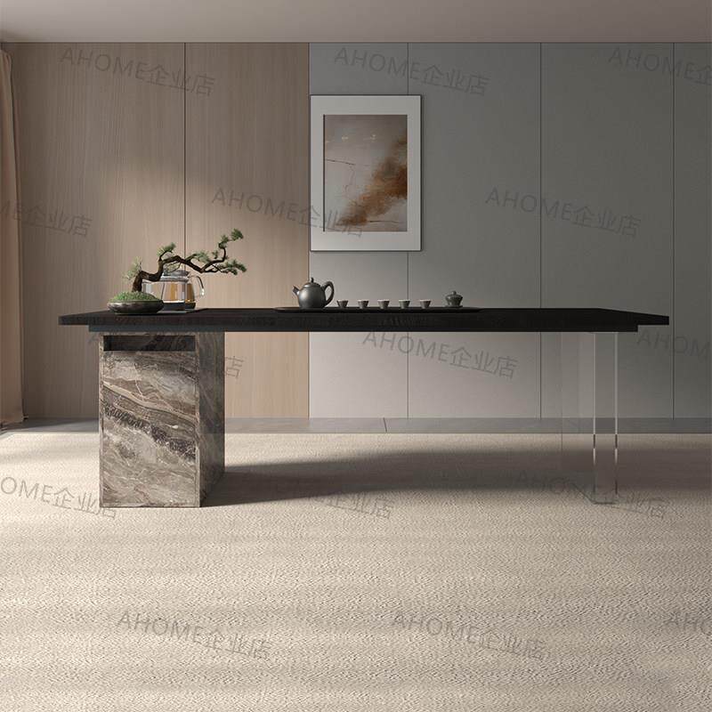 轻奢岩板桌腿支架大板桌脚支架大理石餐桌腿底座岛台支撑架可定制