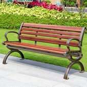 碳纤维公园椅 小区休息椅室外实木长条椅 铸铝户外长凳子广场座椅