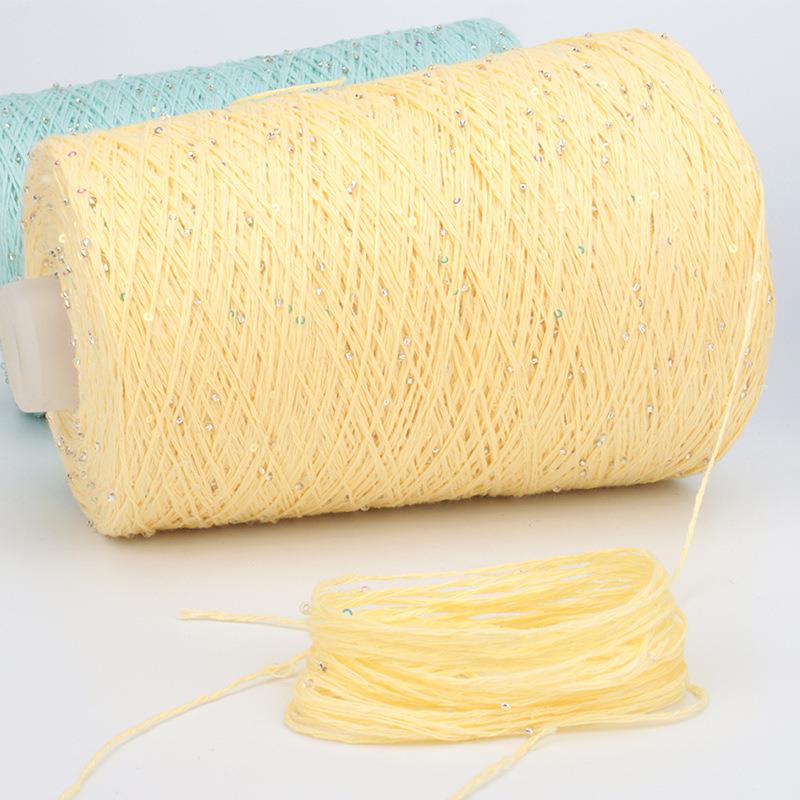 跨境热织春销新品夏线蕾丝线EQF纯棉钩针棒线手工针编米珠亮片线1