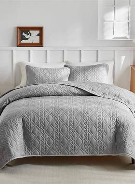 跨境形格加单棉盖三床件套国外薄被菱床垫保护罩MNE-0006床单床笠