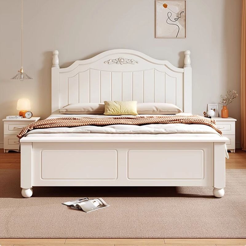 加厚实木床法式田园家用现代双人床经济型床包安装单人床1.2m床架
