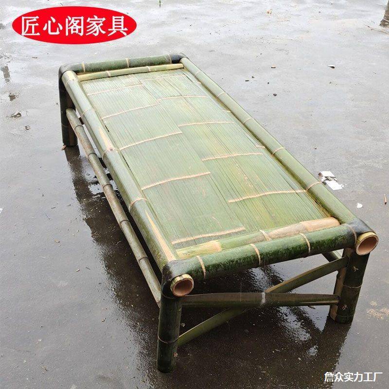 竹床老式手工 传统凉床 家用午休竹子床楠竹床复古长板凳沙发床
