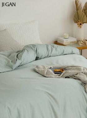 枕罩长GSU绒棉件套纯色被套全棉纯棉简四约床笠单双人家用被床单