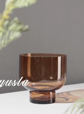 跨境爆款简约厅SVP茶几餐售厅客别墅楼部玻璃插干花瓶摆花器件装