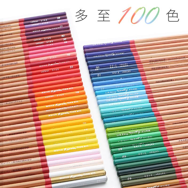 马可雷诺阿3100涂色彩铅学生绘画美术绘画设计100色油性彩色铅笔