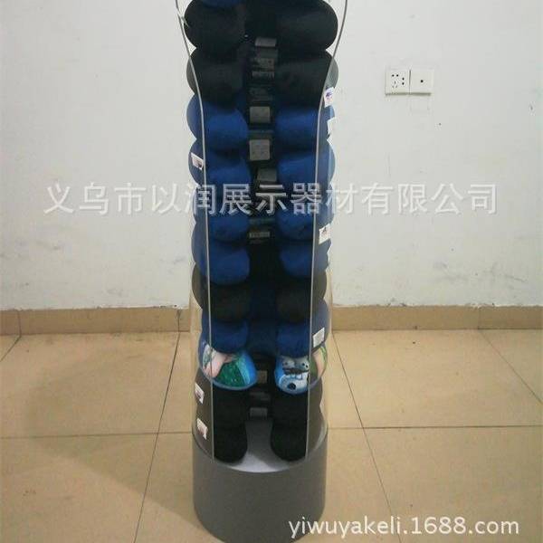 圆形颈枕架亚克力U型展示柜飞机枕头筒展示柜机场旅行脖枕货架子